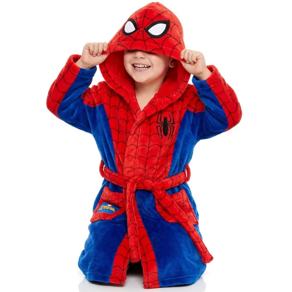Spider-Man Boys Red/Blue Spider Man Dressing Gown For Kids - 7-9 Years
