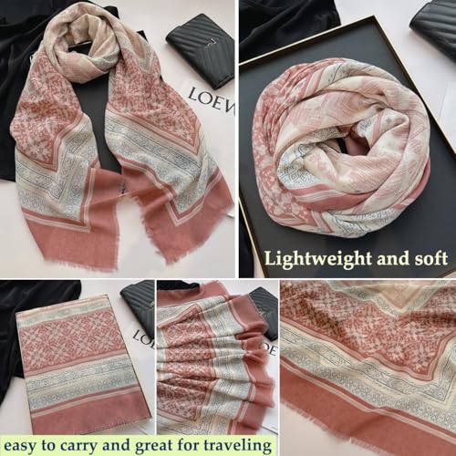 K-Elewon Large Square Scarf 51" Cotton and Linen Hand feel Scarf Fashion Scarves Hair Wrapping Scarfs Neck Scarves for Women4