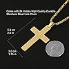 HZMAN Stainless Steel Cross Necklace for Men Women Inspiring Lord's Prayer Cross Pendant Jewelry Gift (Gold) #3