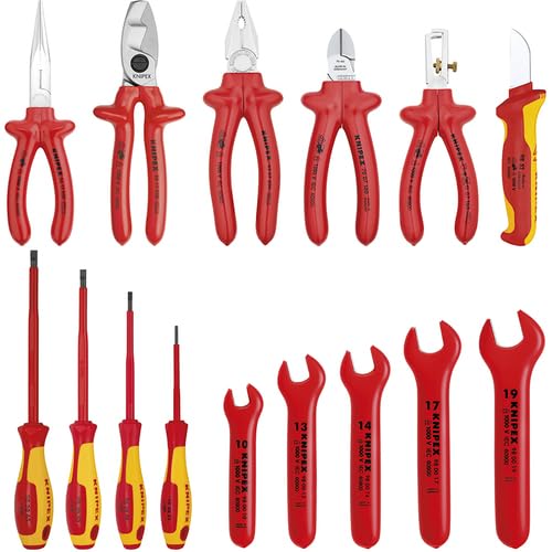 クニペックス 絶縁工具セット 15点セット 989913 6g7v4d0 KNIPEX 98 99 13 Tool Roll 15 Parts with Insulated Tools for Works