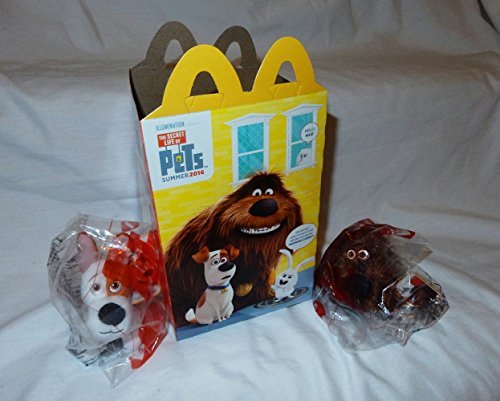 McDonald's 2016 Happy Meal"The Secret Life of Pets" Max Toy #1 and Duke Toy #2 + Happy Meal (Gift) Box