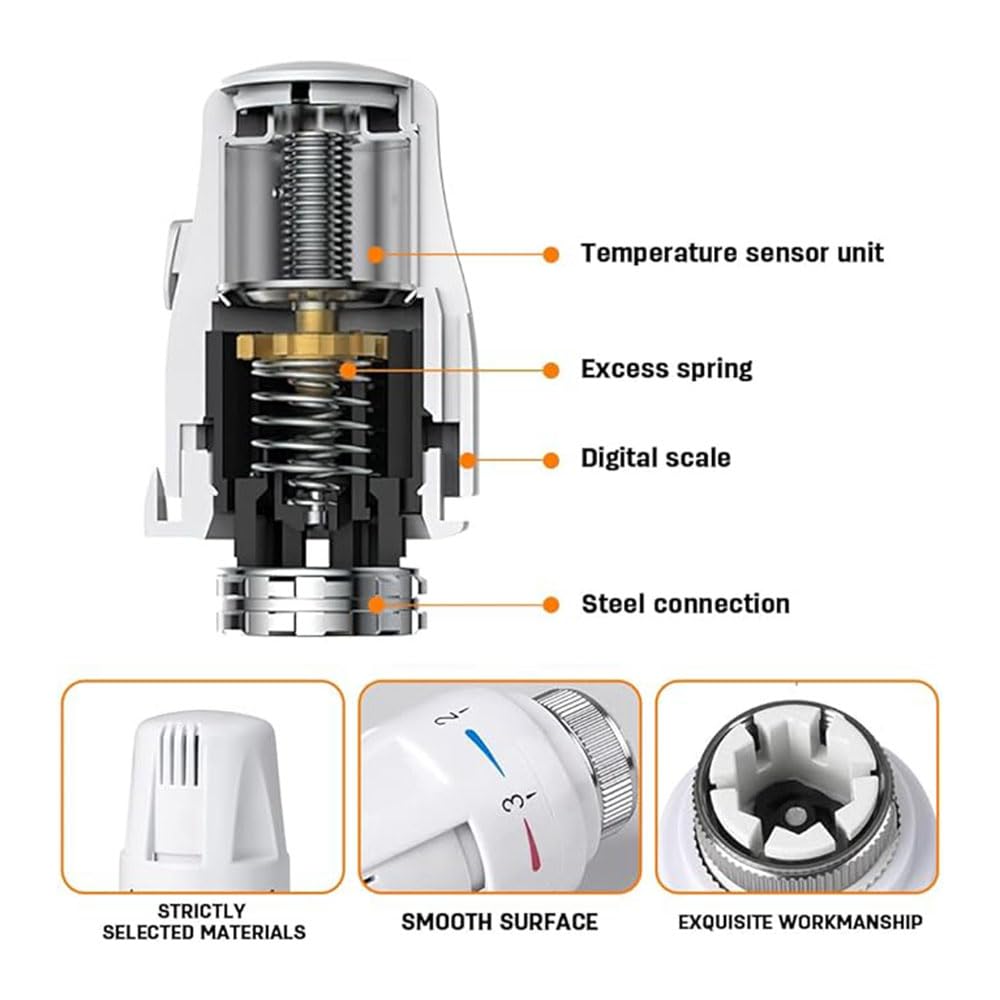 yufana Thermostatic Head Connection, Thermostatic Head Type, Temperature Control Valves, Thermostat Radiator Head - Image 4