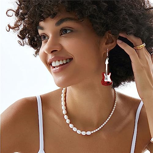 Acrylic Classical Guitar Earrings Retro Rock Band Music Guitar Earrings Punk Instrument Earrings Lightweight Guitar Dangle Earrings for Women Music Lovers Statement Jewelry2