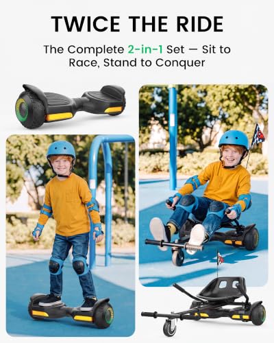 Gyroor G13 Hoverboard with K1 Seat Attachment 6.5" All-Terrain Go Kart - image 3