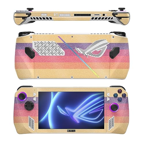 Image of MightySkins Glossy Glitter Skin Compatible with Asus ROG Ally - Mellow Stripes | Protective, Durable High-Gloss Glitter Finish | Easy to Apply