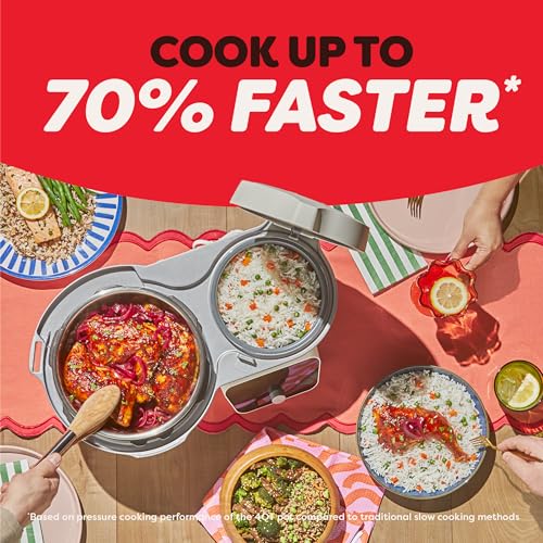 Image of Instant Pot Dual Action 8‑in‑1 Multi-Cooker with Serve Together Smart Timing, 4Qt Pressure Cooker & 2Qt Rice Cooker, Cook Mains & Sides Together, Fast Cooking, PFAS-Free Pot*, Saute, Slow Cook & More