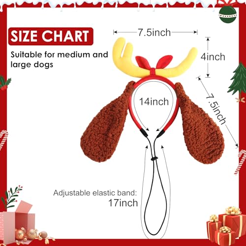 Disfraz Navidad con cuernos de reno y collar para perros M miniatura 2