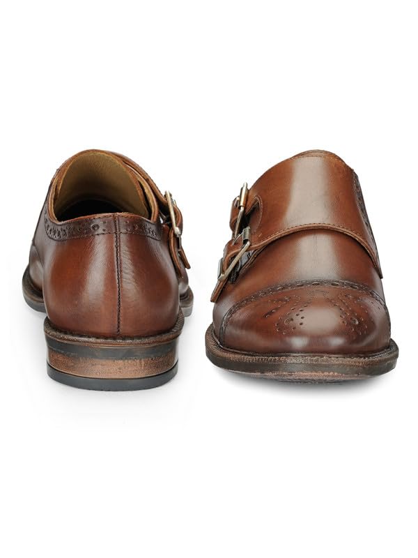 Image of TEAKWOOD LEATHERS Men Formal Monk Shoes Perfect for Semi Casual, Parties & Other Occasions Comfort, Durable Genuine Leather Monks Shoe for Men | SH MJ-57 P