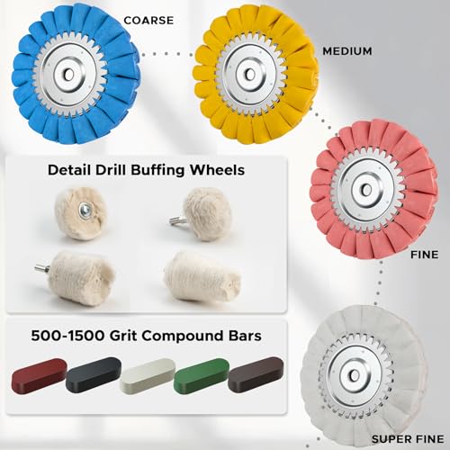 Image of 13 PCS 8 inch S-Shape Airway Buffing Kit, Flange-Free One-Piece Hub
