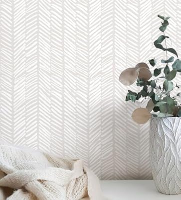 MelunMer 78.7" L 17.3" WBeige Modern Peel and Stick Wallpaper Boho Contact Paper for Cabinets Beige Stripe Contact Paper Line Self-Adhesive Removable Wallpaper for Bathroom Bedroom Liner Easy to Use