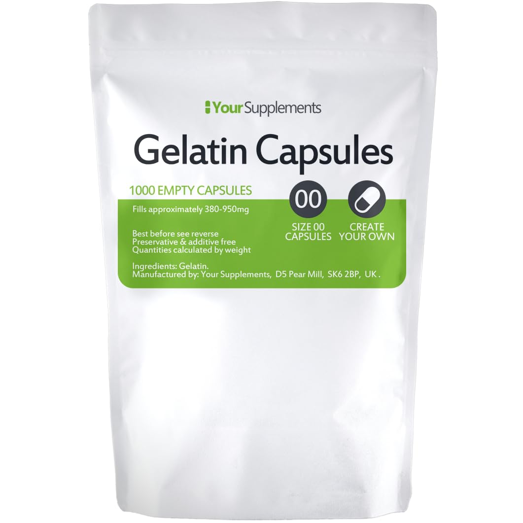 YourSupplements - Size 00 Empty Gelatin Capsules (1000 Pack)