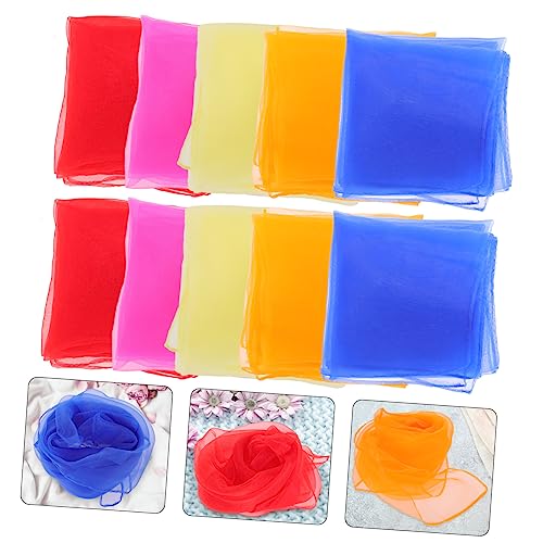 balacoo 10Pcs Colorful Sensory Scarves for Boys and Girls Decorative Juggling Scarves Stage Performance Props Square Dance Accessories4
