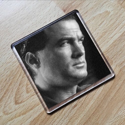 STEVEN SEAGAL - Original Art Coaster #js001