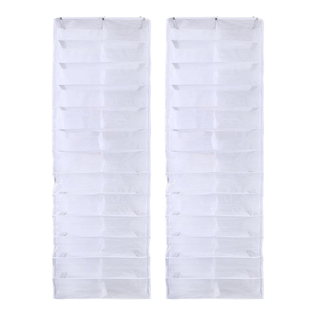 Organizador de Zapatos para Colgar Puerta 26 Bolsillos, Gran Capacidad y Material Pvc, Adecuado para Armario y Dormitorio, 2 Piezas Blanco