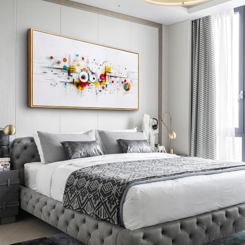 ERQINHUA Abstract Wall Art Living Room Boho Wall Decor For Bedroom Office Home Decorations Geometric Wall Paintings Minimalism Canvas Artwork Pictures Modern Ready to Hang Wood Framed 20x40 Inches