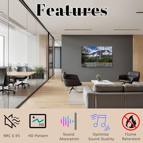 8 Pack Paneles Acústicos Artísticos Absorbentes de Sonido Paneles Decorativos para Pared Autoadhesivos para Estudios de Grabación en Casa 48"x72" miniatura 3
