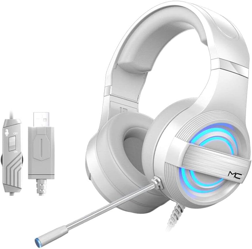 IrovamiQ9 USB 7.1 Wired Gaming Headset Over Ear Headphones E-Sports Earphone with Microphone Adjustable Headband for Desktop PC