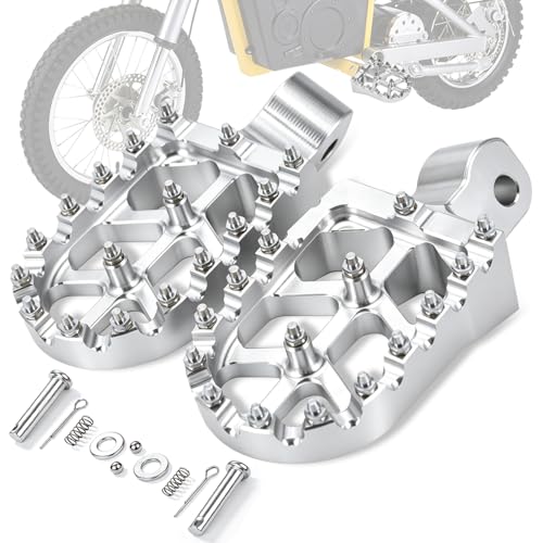 Image of Dirt Bike Foot Pegs Footpegs Rest Pedal CNC for MX 650 500 MX650 MX500 SX500 Electric Dirt Bike Silver