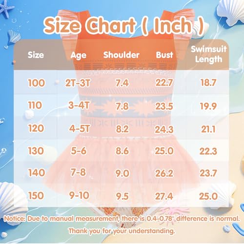 Image of Girls One Piece Swimsuit Colorful Mermaid Bathing Suits Cute Kids Princess Beach Swimwear 2-10 Years