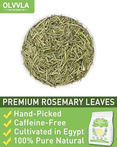 Image of Olvvla - Rosemary Tea Bags - 1.5g X 60 Count - Pure Natural Dried Rosemary Leaves - Cultivated in Egypt - Non-GMO - Caffeine-free - Support Digestion