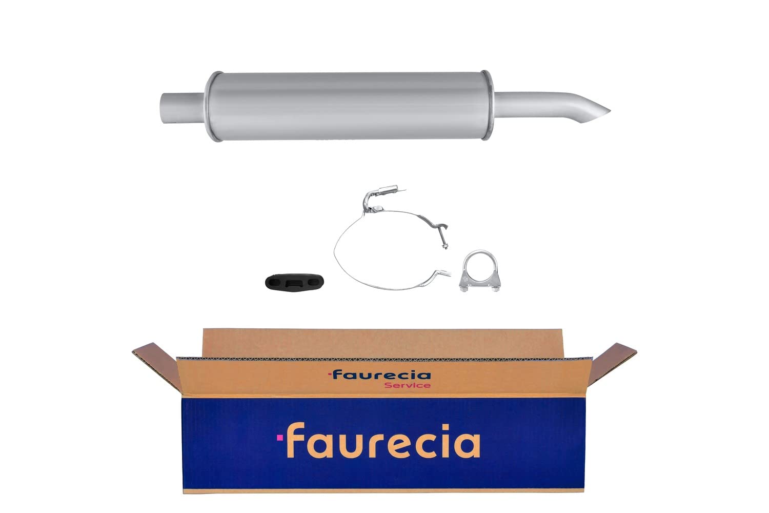 HELLA 8LD 366 030-631 Tłumik końcowy - Easy2Fit® Kit - z tyłu - jednoczęściowy - Komplet z elementami do montażu