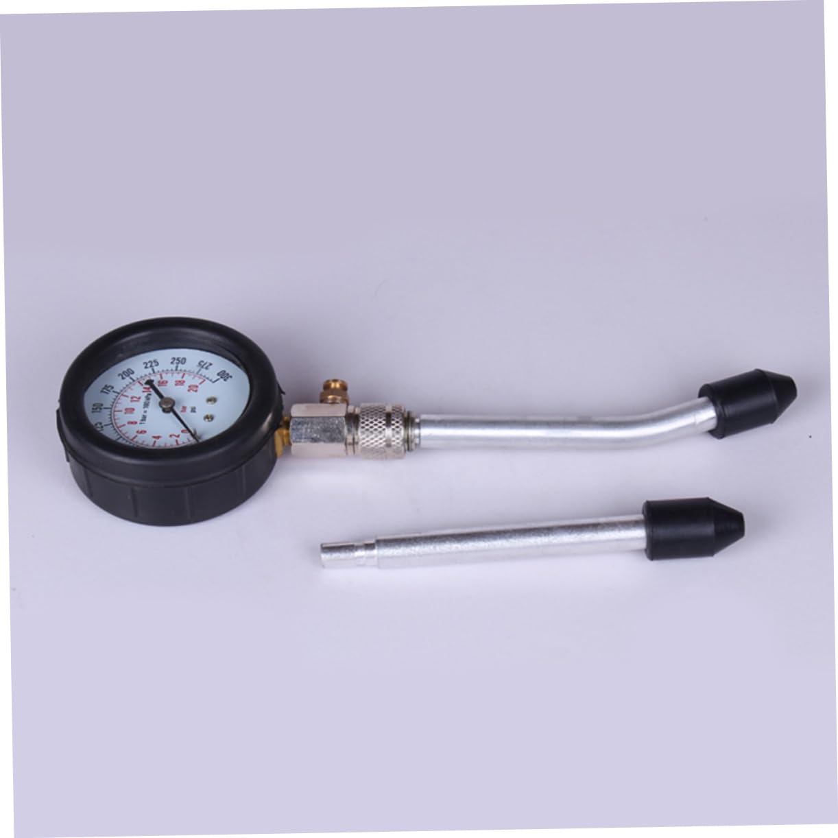 Alipis Tester Compressione Cilindri Auto Veicolo Rilevatore Perdite Tabella Pressione Manometro Psi Bar Adattatore Albero Motore Trasversale Cono Gomma Compatibile Benzina Motociclette Ve