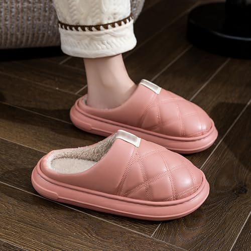 Women's Winter Fleece Lined Slip On Slippers Indoor Outdoor Thick Sole Warm Comfortable Shoes2