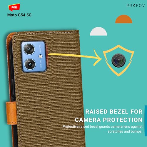 Image of Moto G54 5G Luxury Flip Case | Eco-Friendly Leather | Multi-Card Slots | Stylish Denim & Vegan Leather Cover for Moto G54 5G | Rich Dark Brown