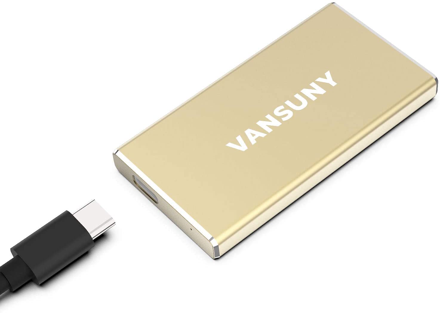 VANSUNY 120GB External SSD, USB 3.1 400MB/s High-Speed Read Write Portable SSD External Hard Drive USB C Mobile Solid State Drive (120GB, Gold)
