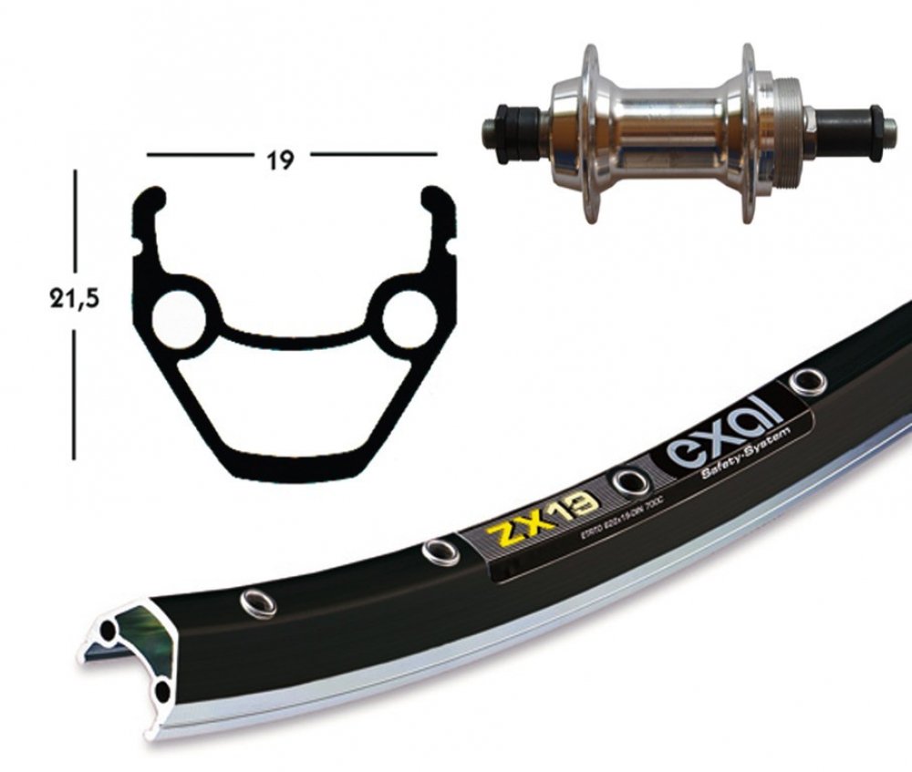 Bike-Parts 26´´ Hinterrad Exal ZX 19 + Schraubkranz-Nabe 6/7-fach (QR)