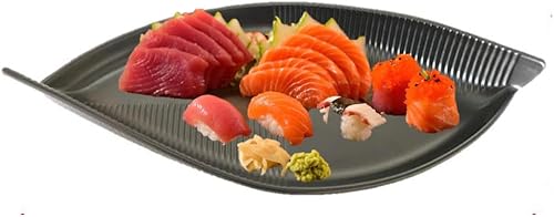 Miniatura 4 de Lucky Star Platos de melamina Sashimi Sushi Plato de Cena Platos para servir ensalada, 11 – 1/4" x 5" o 14" X 6 – 1/4," diseño de barca