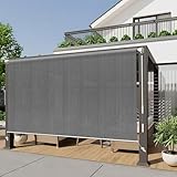 HENG FENG Outdoor Roller Shade for Patio 8'(W) x6'(H) Shades Roll up Outdoor Blinds Cordless Privacy Screen for Porch Pergola Balcony,Dark Grey