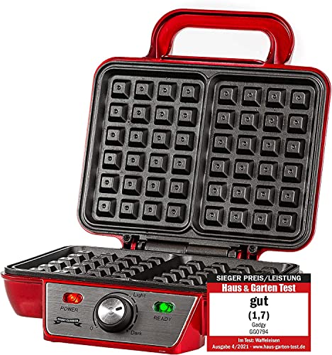 Gadgy Gofrera Belga Doble 1000 W con Control de Temperatura
