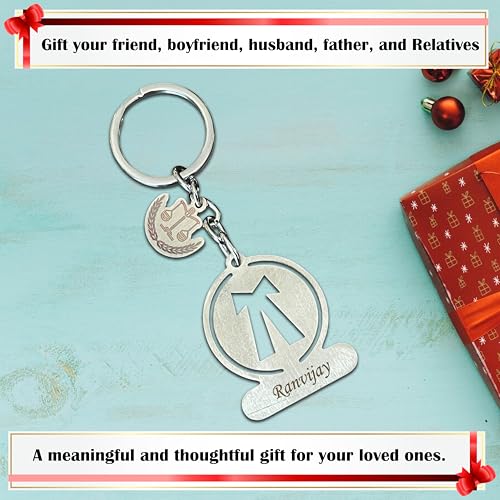 Image of SAVRI Personalized Stainless Steel Keychain | With Name Engraved | Premium Gift | Keyring for Office & Gifting
