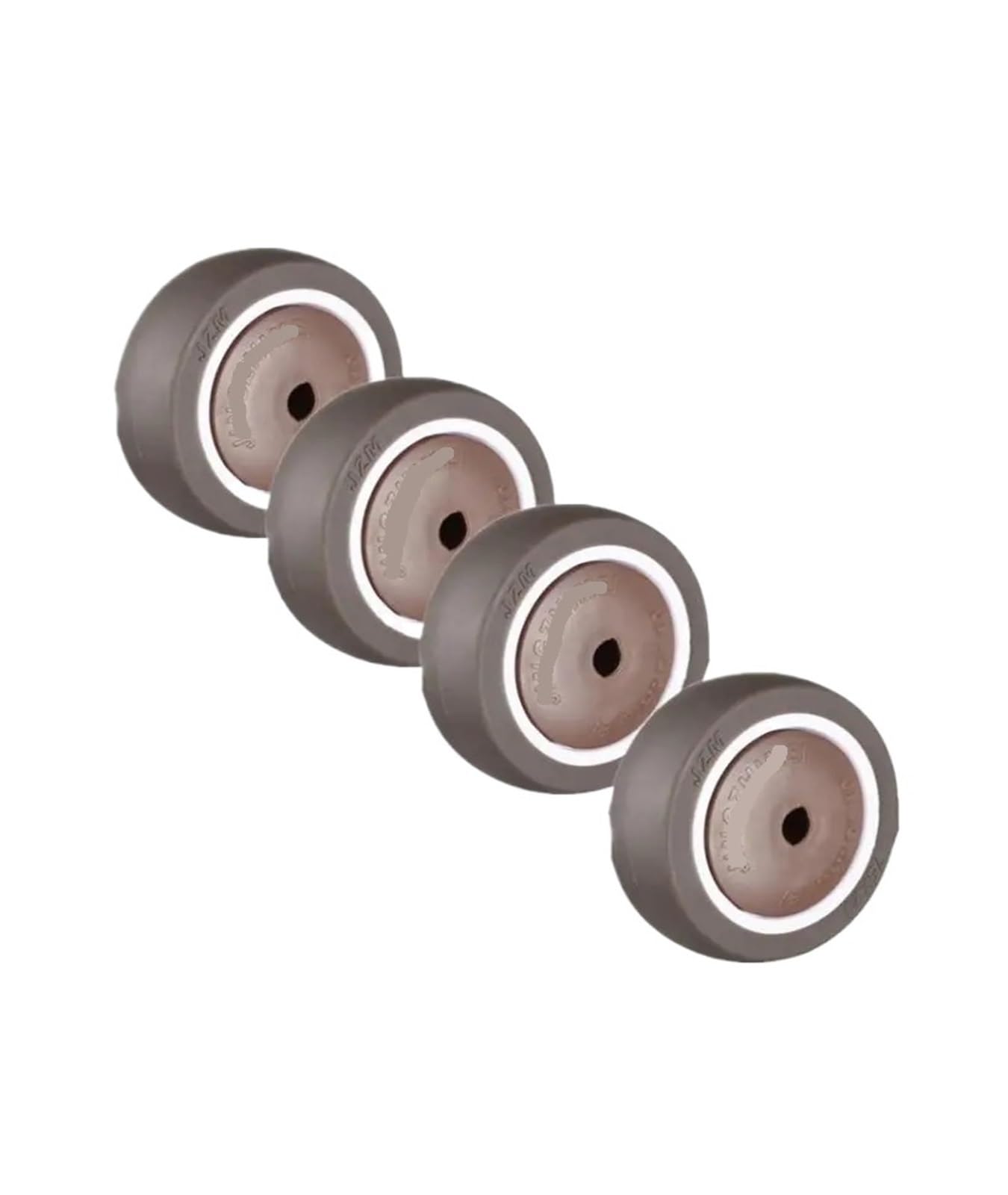 MXXDMOPD 4 Pieces/lot 2.5 inch Brown Reinforced Single Caster TPE Rubber Wheel wear-Resistant Silent Accessory Pulley