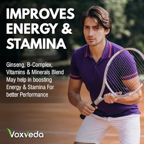 Image of Voxveda's Multivitamin for Men with Probiotics - 72 Ingredients | Multivitamin Tablet with Ginseng, Vitamin, Minirals, Aswagandha, Biotin (120 Veg Tablets)