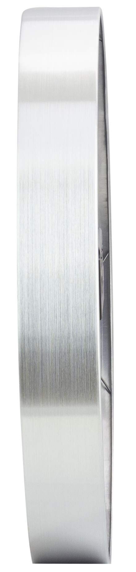 EUROTIME Orologio Da Parete Radiocomandato 30 Cm - Alluminio Spazzolato E Vetro, Ora Legale/Invernale Automatica, Perfetto Per Soggiorno O Ufficio - 4