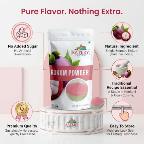 Image of Kokum (aamsul) Powder, 200g, No Added Sugar, Natural Souring Agent for Beverages, Curries