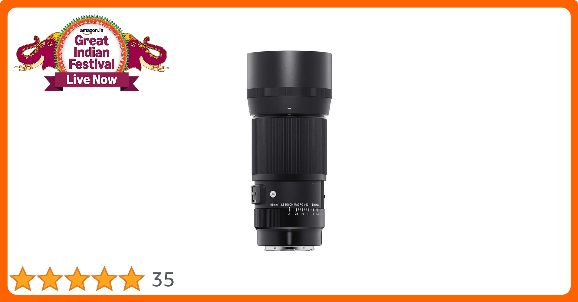 Sigma 105mm F2.8 DG DN Macro LensArt (L-Mount), Black