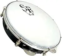 Pandeiro Profissional 10 Pol Sp Percussion Preto Leitosa