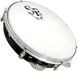 Pandeiro Profissional 10 Pol Sp Percussion Preto Leitosa