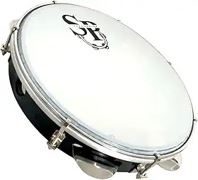 Pandeiro Profissional 10 Pol Sp Percussion Preto Leitosa