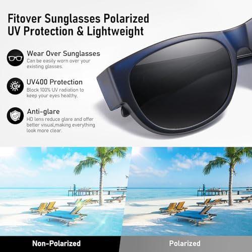 Image of HAOLOTA Sunglasses that Fit-Over Glasses Women Polarized, Trendy Cat Eye Sunglasses Wear Over Glasses, UV Protection