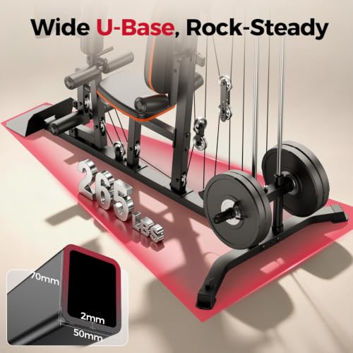 Image of SPORTSROYALS Home Gym, Multifunctional Workout Station with Leg Press