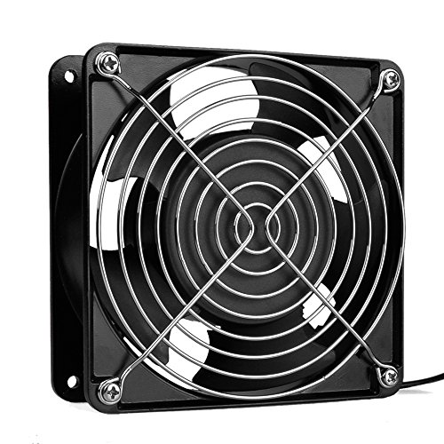 Pinfox 110V AC Axial Cooling Fan, 120mm x 120mm x 38mm 115V 120V High Speed for Cabinet, Incubator, Home Brewing