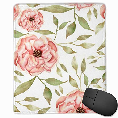 Preisvergleich Produktbild Mauspad Nahtloser Pfingstrosengarten mit Blattzweigmuster Mousepad beständig mit rutschfestem Gummi