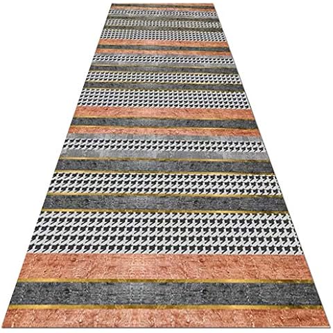 YJRBZ Modern Carpet Runner for Hallway/Kitchen/Stairs, Gray Orange Rug Runners Washable Floor Non Slip Mats,Width 60cm/ 80cm/ 100cm/ 120cm Long Carpets (Size : 60×200cm) Cover