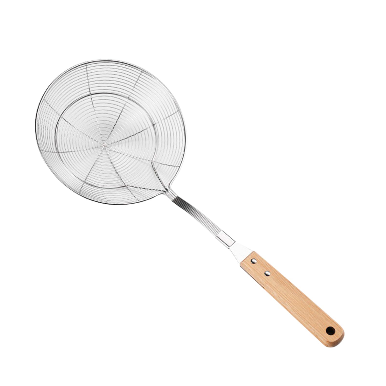Laikoutd Multicolor Wood Handle Strainer Spoon For Frying And Boiling Professional Stainless Steel Ladle Slotted Skimmer Slotted Skimmer