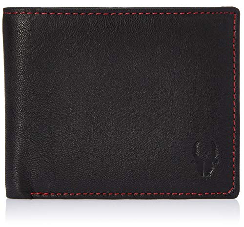 Image of WildHorn RFID Protected Genuine Leather Wallet for Men I 4 Card Slots I 2 Slip Pockets I 1 Currency Compartment (Black1)