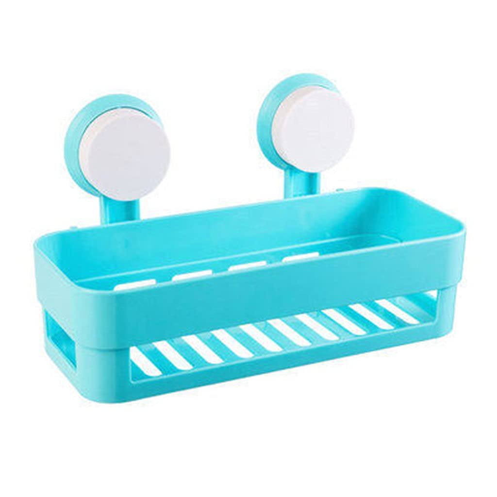 YOMMIOO Home Bathroom Shelf Suction Cups Wall Rack with Suckers Plastic Shower Caddy Organizer Holder Tray with Kitchen